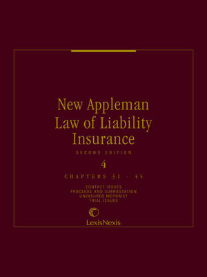 cover image of New Appleman Law of Liability Insurance